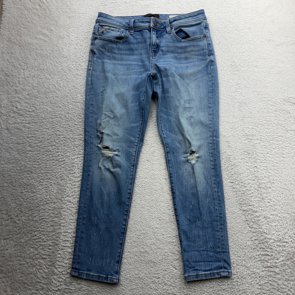 Buckle Black Fit No. 53 Ankle Skinny Jeans Candiani Italian Denim Blue 28